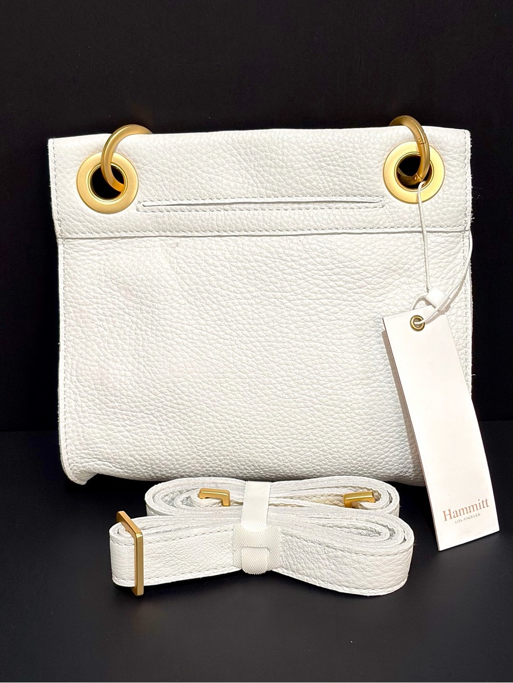 Hammitt Tony Small Leather Crossbody Bag in Ceramic White/Brushed Gold Hardware - Picture 6 of 12